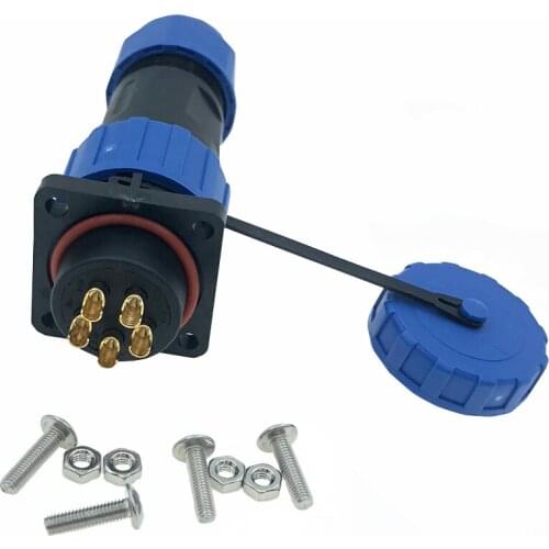 SP20 IP68 waterproof connector Square 2 3 4 5 7 9 12 pin Welding connector connectors plug and socket