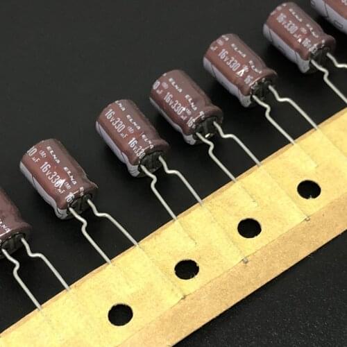 10pcs/100Pcs 330uF 16V ELNA RA2 Series 8x11.5mm 16V330uF Audio Capacitor Brown