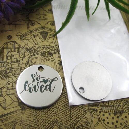 10pcs--"SO LOVED"stainless steel charms 5 styles for choosing DIY Charms for necklace bracelets