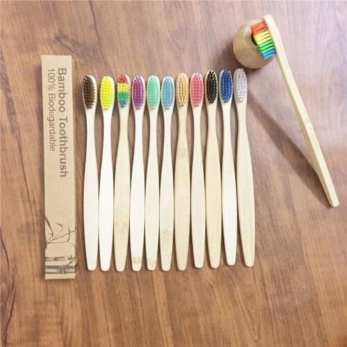 10packs kids Natural Bamboo Toothbrush Eco-Friendly Wood Toothbrushes Soft Bristles children Teeth brush case Oral Care
