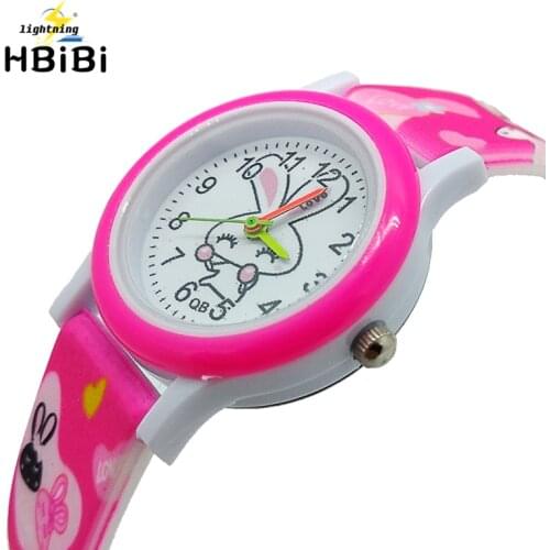 2019 new listing ! Cute Cartoon Rabbit Children Watch Kids Girls Silicone Straps Child Quartz Watches Boys Clock Montre Enfant