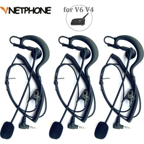 3PCS Referee Earhook Headphone 3.5mm Jack Headset for Vnetphone V4C/V6C FBIM Motorcycle Bluetooth Intercom BT Interphone