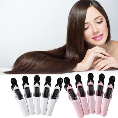 5pcs Plastic Sectioning Clips Fixed Practical Unique Dual Port Design Crocodile Hair Grip Salon Barber Styling Clamps