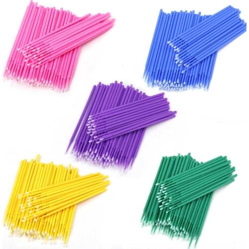 500/1000pcs/Lot Disposable Micro Brushes Eyelash Extension Eye Lash Glue Cleaning Brushes Free Applicator Sticks Makeup Tools