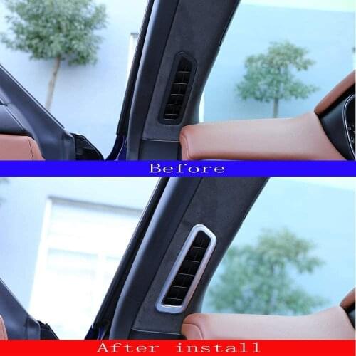 ABS Plastic Car A Column Vent Outlet Frame Trim Sticker Cover For Maserati Levante 2016 2017 2018 Matte Silver