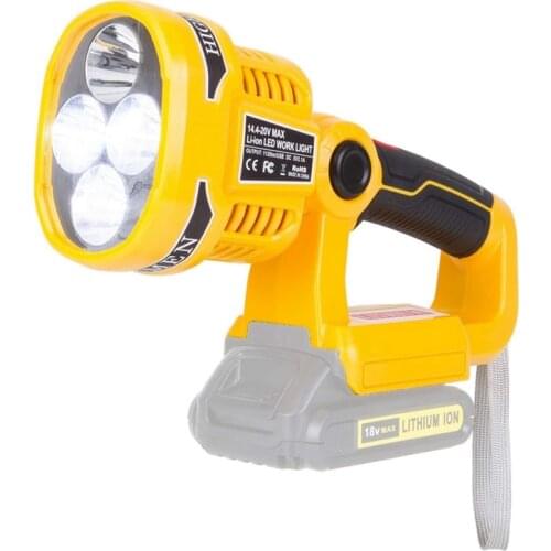 For Dewalt Battery Pack 12W 14.4-20V Flashlight Handheld LED Work Light Lithium Batteries Spotlight USB Outdoor Lamp