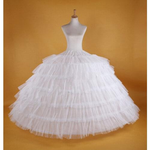 WHITE Super Big 6-HOOP WEDDING BRIDAL PROM PETTICOAT UNDERSKIRT CRINOLINE