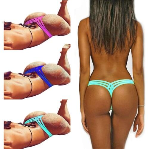 6 Colors Brazilian Bikini Cheeky Bottom Hot Swimsuit Briefs Swimwear Women Briefs Shorts G-string T-back Trunk Thong Panty Tanga