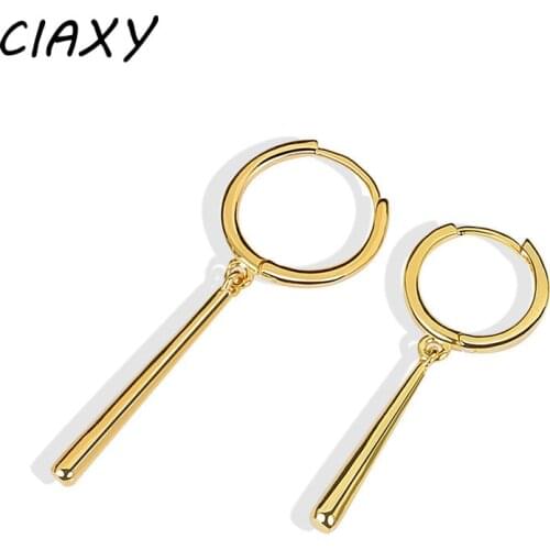 CIAXY 925 Sterling Silver Geometric Ear Stick Earrings for Women Water Drop Ear Buckle Earring Luxury Jewelry Gift