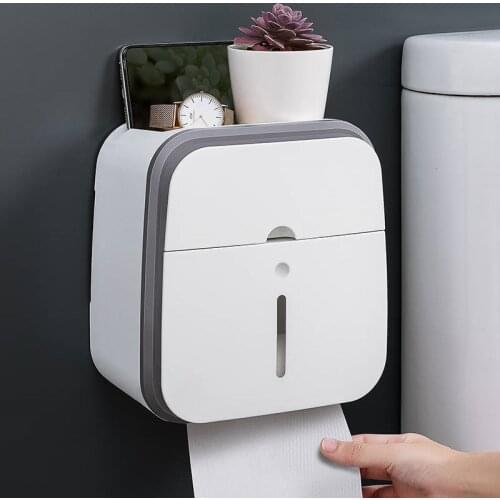 Double layer toilet paper Holder Waterproof No punching Wall Mounted Strong load bearing Tissue Box Shelves Bathroom Product