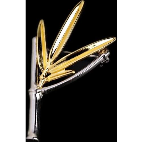 Elegant Ladies Breeze Bamboo Rhyme Brooches Classical Literary Coat Suit Dress Collar Lapel Pin Buckle Women Accessories Jewelry