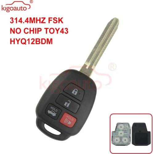 Kigoauto 89070-06421/06420 Remote key 4 button 314.4Mhz for Toyota HYQ12BDM+no chip