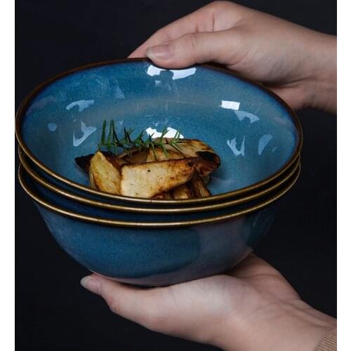 Kitchen 300ml Japanese choicene ceramic rice bowl Ramen salad Noodle soup Restaurant kitchen tableware Home Decoration