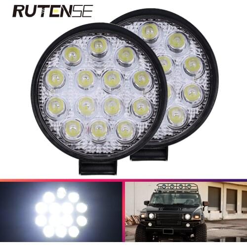 42W work light led bar spotlight 12V 24V Driving Offroad 14LED For Truck Offroad 4X4 4WD Car SUV ATV Tractor Boat Excavator 1X
