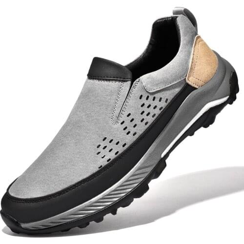 Summer Non-slip Wearable Slip-on Breathable Outdoor Casual Shoes Genuine Leather Genuine Leather loafers shoes Spring/Autumn