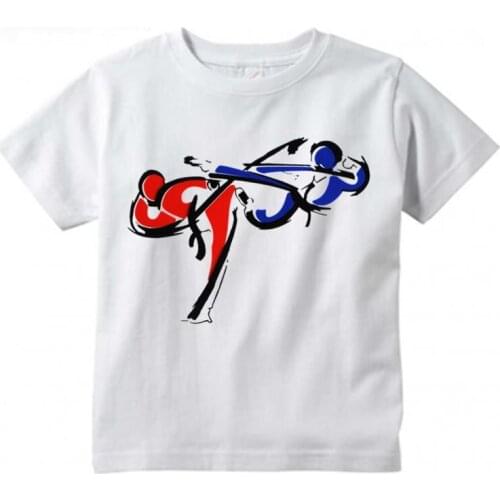 Boys/Girls Taekwondo Fashion Design T Shirt Kids Great Casual Short Sleeve Tops Childrens Funny T-Shirt