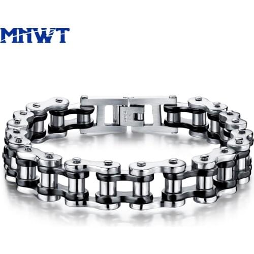 MNWT Fashion Sports Bracelets For Men Stainless Steel Bike Chain Bicycle Motorcycle Link Punk Male Bracelet Casual Jewelry Gift