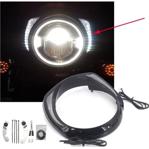 NEW For Harley Touring Tri Road King Street Electra Glide Low FLHTCU Ultra Limited Low Motorcycle LED Headlight Bezel