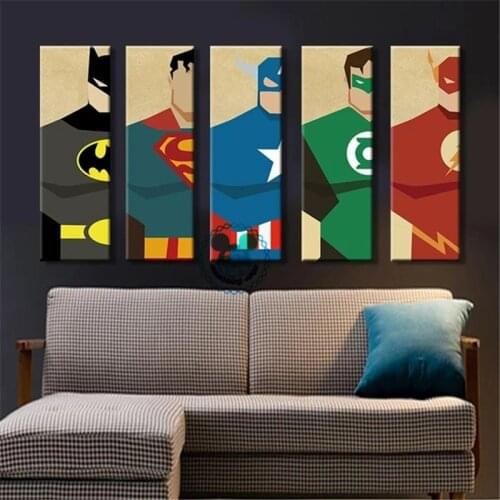 Marvel Poster Super-hero Canvas Painting Superhero Modern Home Wall Decor Canvas Art HD Print Wall Pictures for Child Bedroom