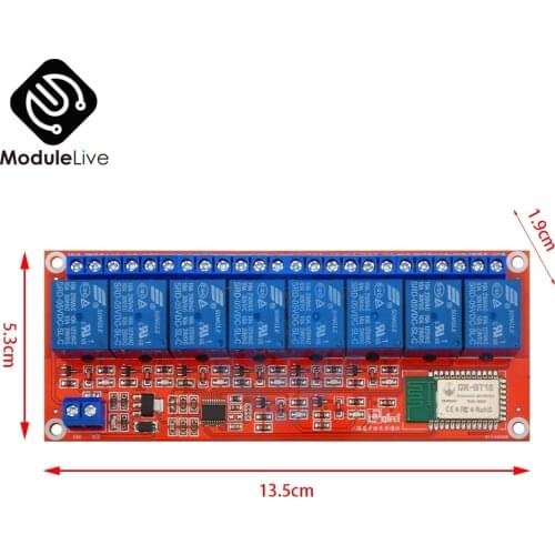 5V 12V 8 CH Channel Bluetooth Relay Module Bluetooth Remote Control Mobile Phone Control for PLC Control VCC GND AC 250V 10A