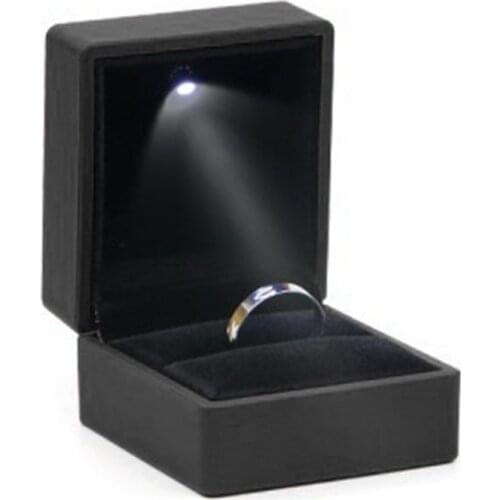 Luxury Bracelet Box Square Wedding Pendant Ring Case Jewelry Gift Box with LED Light for Proposal Engagement Wedding