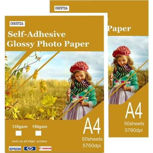 Self-adhesive photo paper A4/A6 self-adhesive color inkjet photo paper 135g /150g inkjet printing glossy photo paper