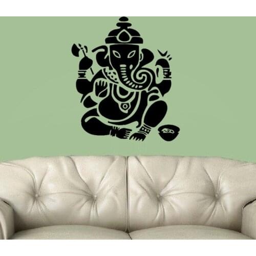 Removable Indian Pattern Wall Mural Elephant Ganesha Lord Wall Sticker Vinyl Wall Sticker For Home Bedroom Art Decoration Y-514