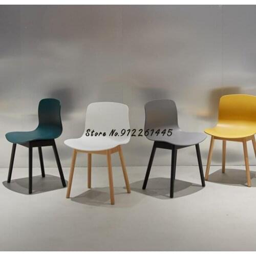 Nordic Dining Chair Home Solid Wood Legs Simple Personality Creative Backrest Chair Coffee Chair Lounge Chair Ins