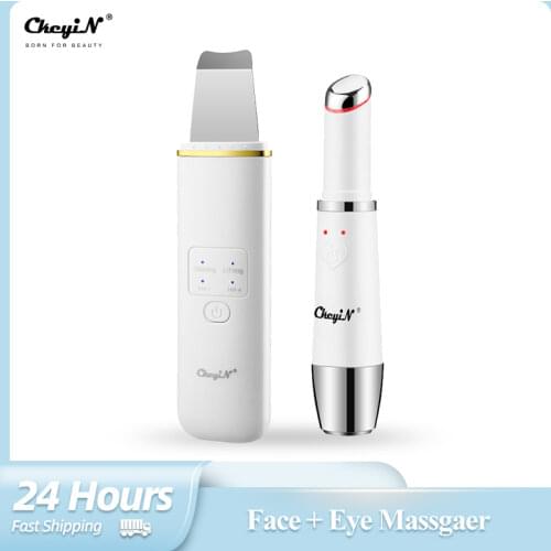 CkeyiN Facial Ultrasonic Cleaning Skin Scrubber Ultrasound Peeling Blackhead Removal Ionic Vibration Eye Massager Anti-wrinkle