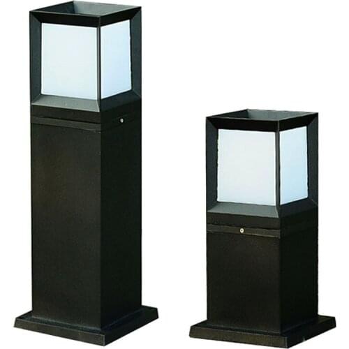 Modern Pathway Lawn Light Villa Column Lamp Outdoor Garden Counrtyard Patio Street Pillar Light E27 Waterproof Bollard Post Lamp