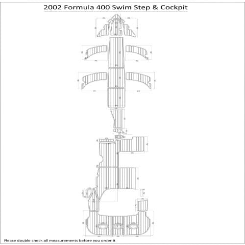 2002 Formula 400 Swim Step & Cockpit Pad Boat EVA Teak Decking 1/4" 6mm