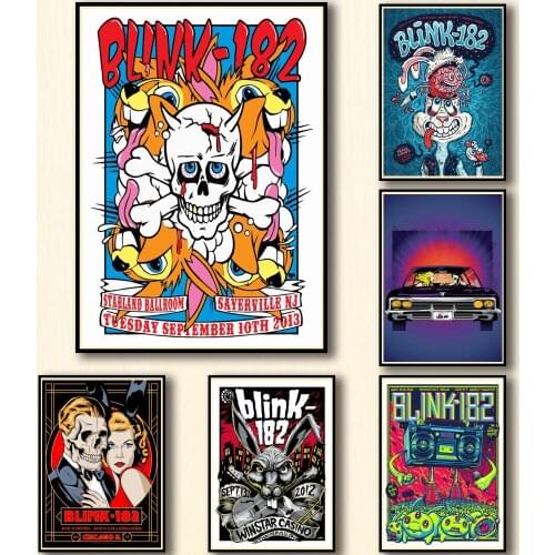 29 Designs Blink-182 Comic Whitepaper Poster Alternative Abstract Art Painting Funny Wall Sticker for Coffee House Bar