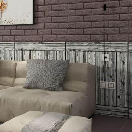 3d wall paste waterproof bedroom living room TV background wall simulation wood grain retro anti - collision dural self-adhesive