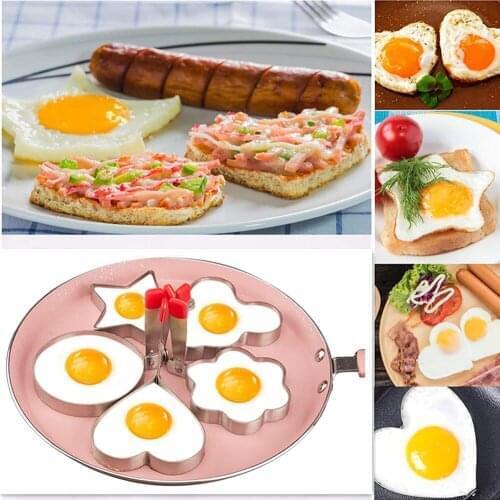 4 Style Stainless Steel Fried Egg Cooker Mold Creative Non-Stick Egg Pancake Omelette Shaper Mould Cooking Gadgets Kitchen Tools