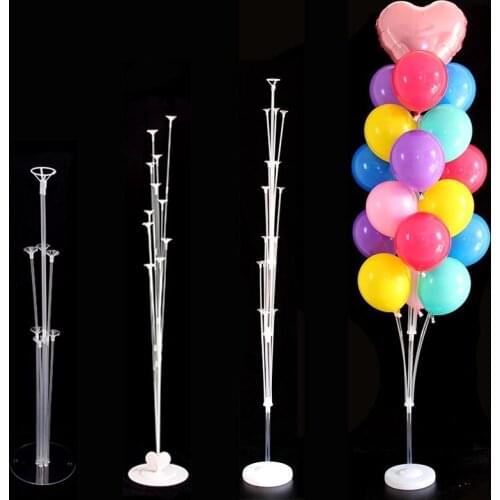 7/11/13/19 Tubes Balloon Stand Holder Confetti Balloons Happy New Year 2021 Christmas Baby Shower Wedding Party Decorations