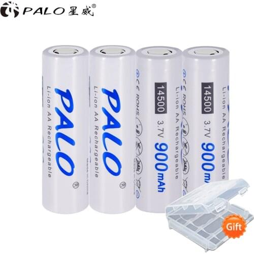 PALO 14500 lithium battery lion 3.7v 900mah li ion battery rechargeable 14500