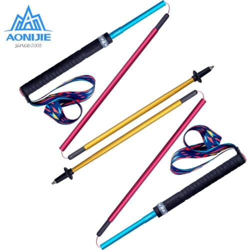 AONIJIE 2pcs Lightweight Folding Trekking Pole Collapsible Quick Lock Hiking Pole E4201 Stick Carbon Fiber Trail Running Walking