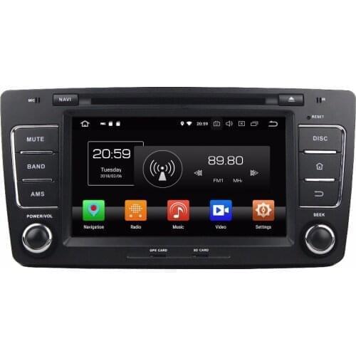 8" Android 10.0 Car DVD Player For SKODA OCTAVIA 2012 Car Audio 8 Core Stereo Radio PX5 Car Multimedia Player 1024*600 DSP GPS