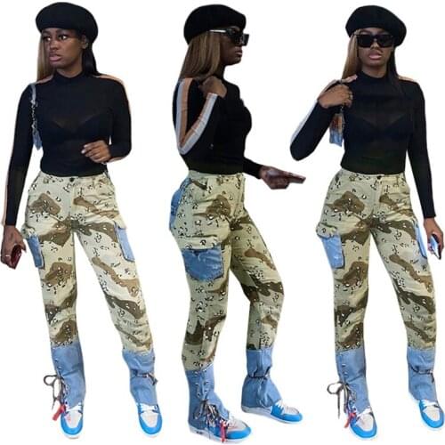 Camouflage Denim Pencil Pants Women Spring Autumn Causal Skinny High Waist Jeans Woman Slim Fit Cowboy Trousers Calsas Femininas