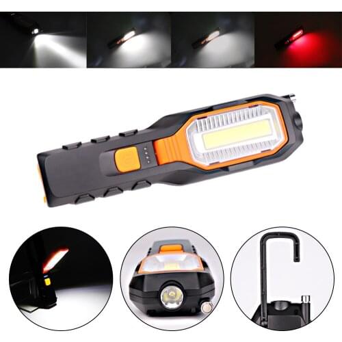 COB LED Work Light flashlight Super Bright Lamp Hand Torch Magnetic Camping Tent Emergency Inspection Lantern With Hook Magnet
