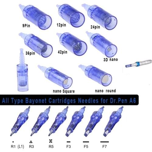 Hot Sale 10PCS 1/3/5/7/9/12/36/42 Nano Dr.pen Tips Replacement Cartridge Needles For ULTIMA A6 Electric Microneedle Derma Pen