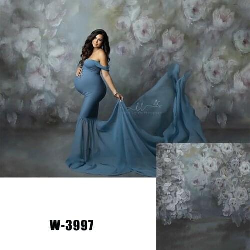 HUAYI Photography Backdrop Newborns Baby Birthday Photo Background Watercolor Oil Painting Flowers Studio Portraits Props W-3997