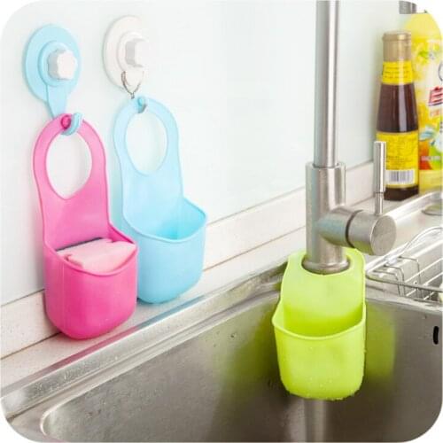 Creative Folding Hanging Silicone Bathroom kitchen Gadget storage Box Silicone Storage Bag