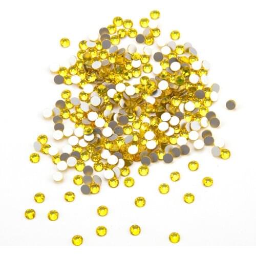 Lemon Rhinestones SS3-SS34 Top Grade Non Hot fix Rhinestones Crystal Strass Glue on Shoes Fabric Gem