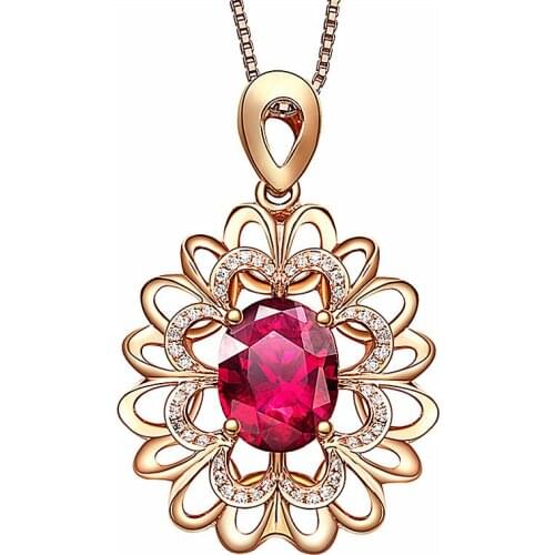 MOONROCY Crystal Chokers Pendant Necklace Rose Gold Color Red Hollow for Women Female Dropshipping Jewelry Wholesale Gift