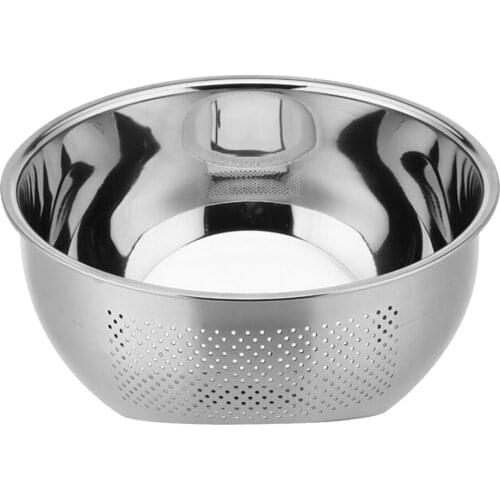 Stainless Steel Compact Rice Colander Food Strainer, Mini Holes & Dishwasher Safe