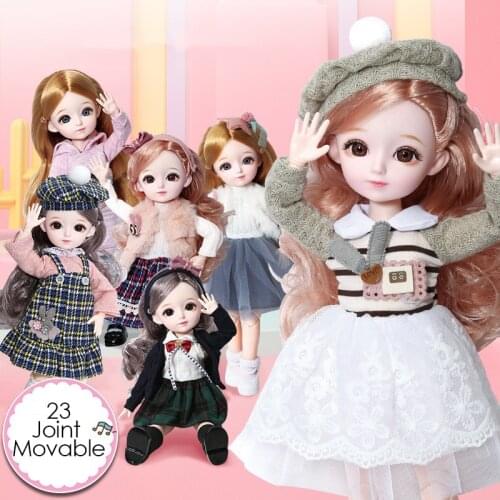 New 1/6 Music Light BJD Dolls 31 CM DIY Manual Fashion Beautiful BJD Dolls 23 Joint Movable Dress up Makeup Dolls For Girls Toys