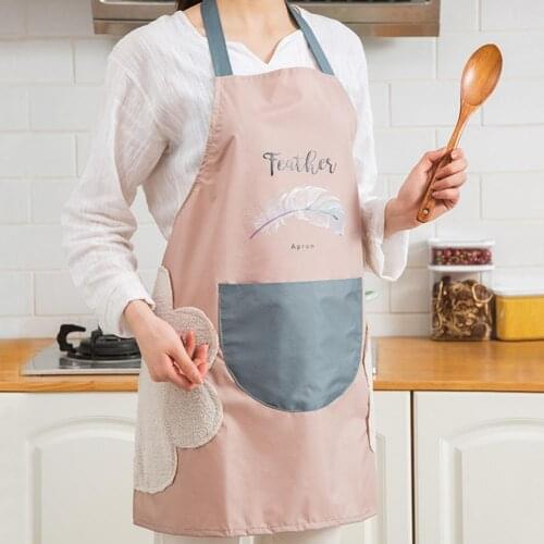 New Japanese Kitchen Apron Wipeable Waterproof Lightweight Portable Soft Oil Resistant Apron with Pocket Women Baking Tool