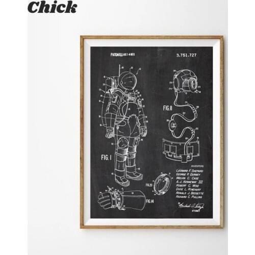 Space Patent Posters And Prints Outer Space Ships Blueprints Poster Canvas Painting Science Wall Art Pictures Decor Gift Idea