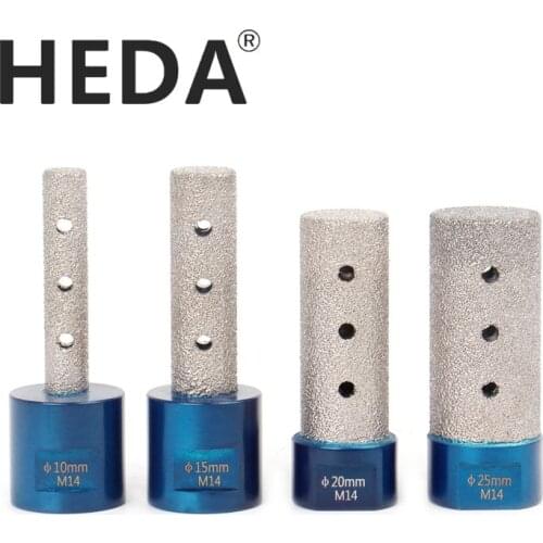 HEDA 10/15/20/25mm M14 threaded vacuum brazed diamond finger cutter for milling ceramic tiles granite marble, enlarged shape